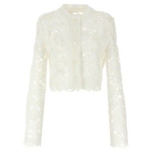 Ermanno Scervino Macramé Lace And Tulle Cropped Cardigan - NWT